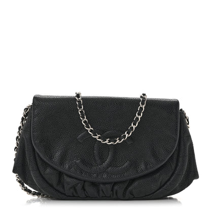 Chanel Caviar Half Moon Wallet On Chain WOC Black 1 of 14