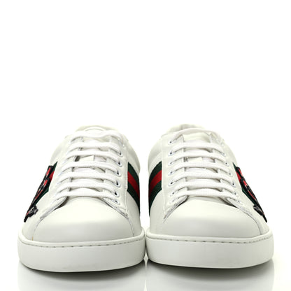 Gucci Calfskin Ayers Kingsnake Embroidered Mens Ace Sneakers 10 Green Red 2 of 10