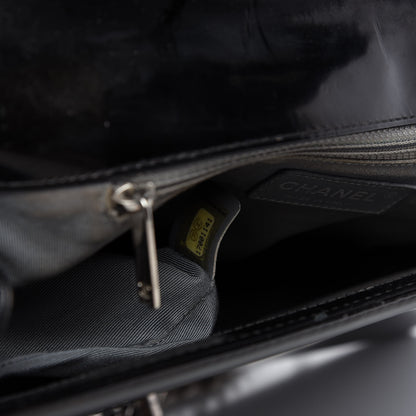 Chanel Glazed Calfskin Large Boy Flap Black 9 of 13