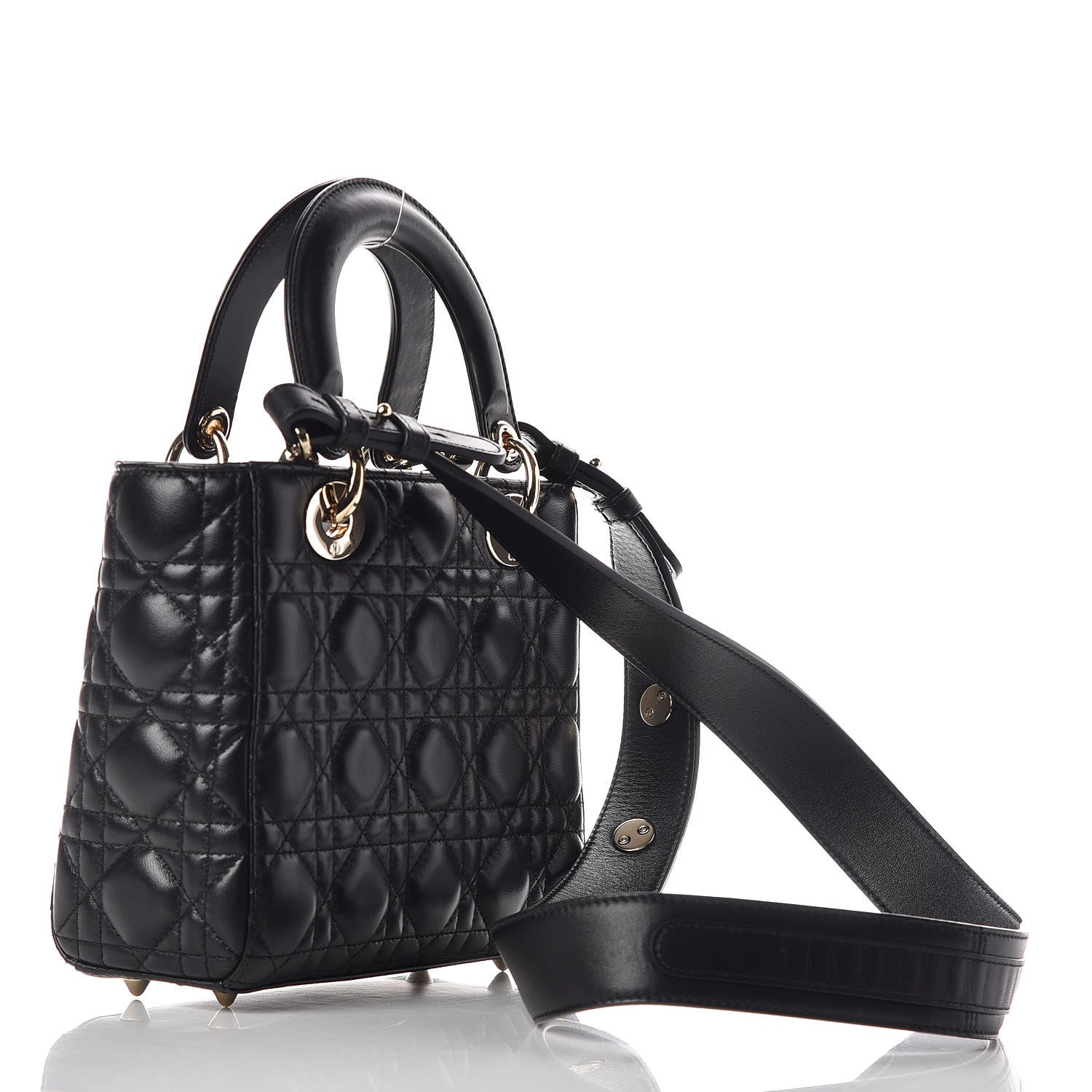 Christian Dior Lambskin Cannage Small Lucky Badges My Lady Dior Black 3 of 10