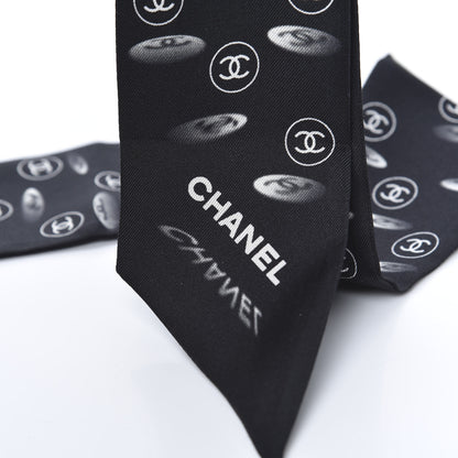 Chanel Silk CC Slim Bandeau Scarf Black 3 of 3