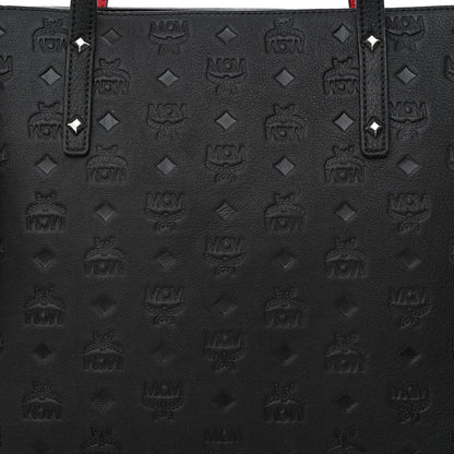 MCM Calfskin Ottomar Monogram Medium Klara Shopper Tote Black 8 of 10