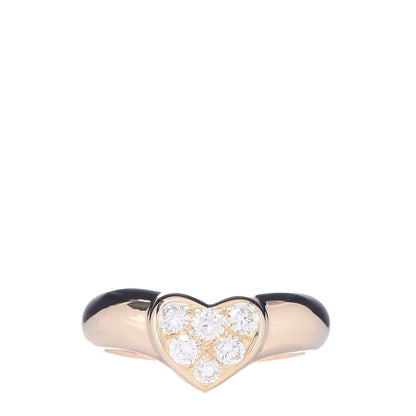 Tiffany 18K Yellow Gold Diamond Heart Band Ring 49 5 1 of 6