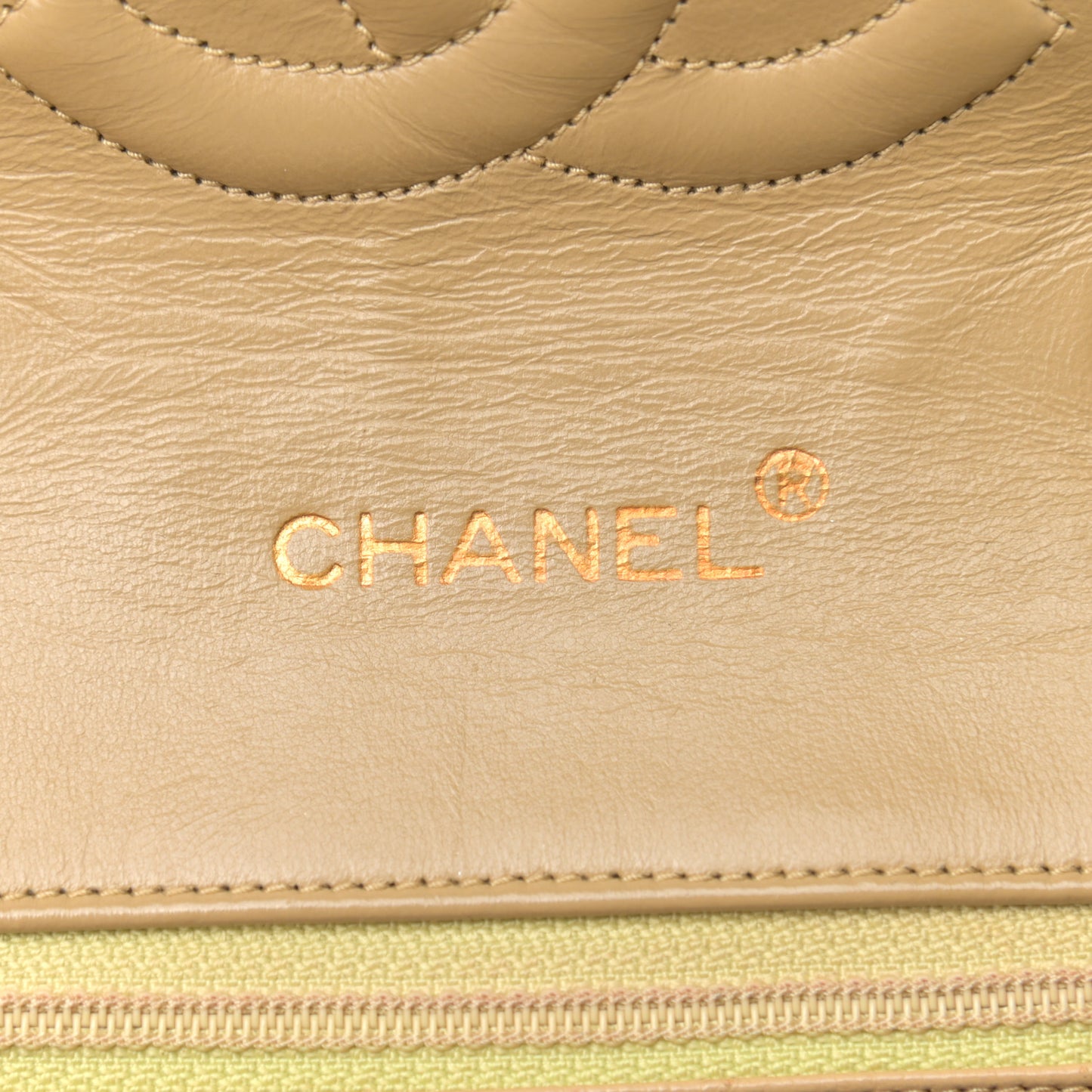 Lambskin Quilted Medium Single Flap Beige