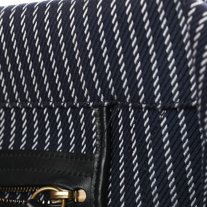 Celine Cotton Canvas Striped Phantom Luggage Navy White 9 of 9