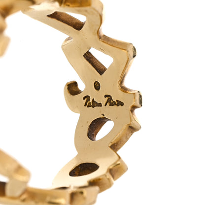 Tiffany 18K Yellow Gold Paloma Picasso Graffiti Love and Kisses Ring 54 7 5 of 5