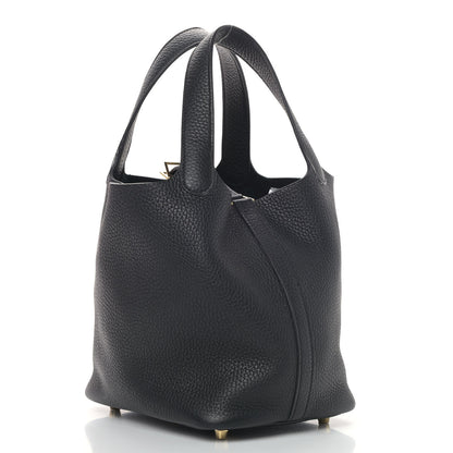 Hermes Taurillon Clemence Picotin Lock 18 PM Black 3 of 9