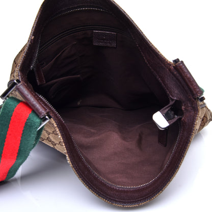 Gucci Monogram Web Medium Double Pocket Messenger Bag Dark Brown 5 of 10
