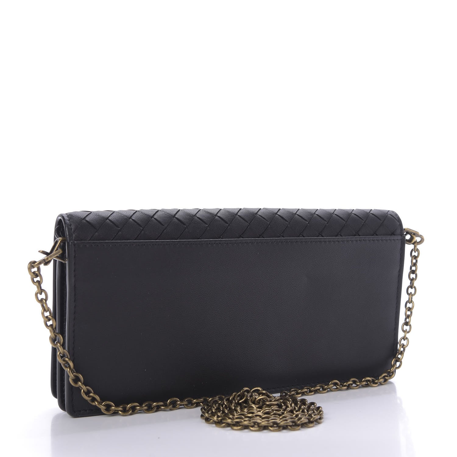 Bottega Veneta Nappa Intrecciato Continental Wallet on Chain Black 3 of 9