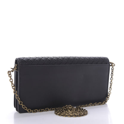 Bottega Veneta Nappa Intrecciato Continental Wallet on Chain Black 3 of 9