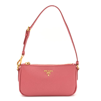 Prada Saffiano Metal Mini Shoulder Bag Pink 1 of 11
