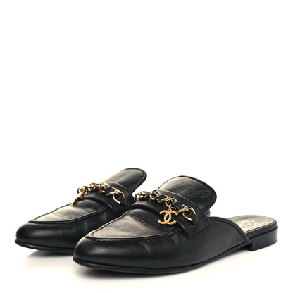 Chanel Lambskin Chain CC Mules 40 Black 3 of 9
