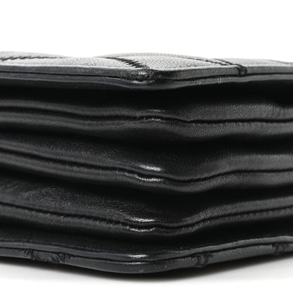 Saint Laurent Lambskin Diamond Quilted Monogram Angie Chain Bag  Black 9 of 10