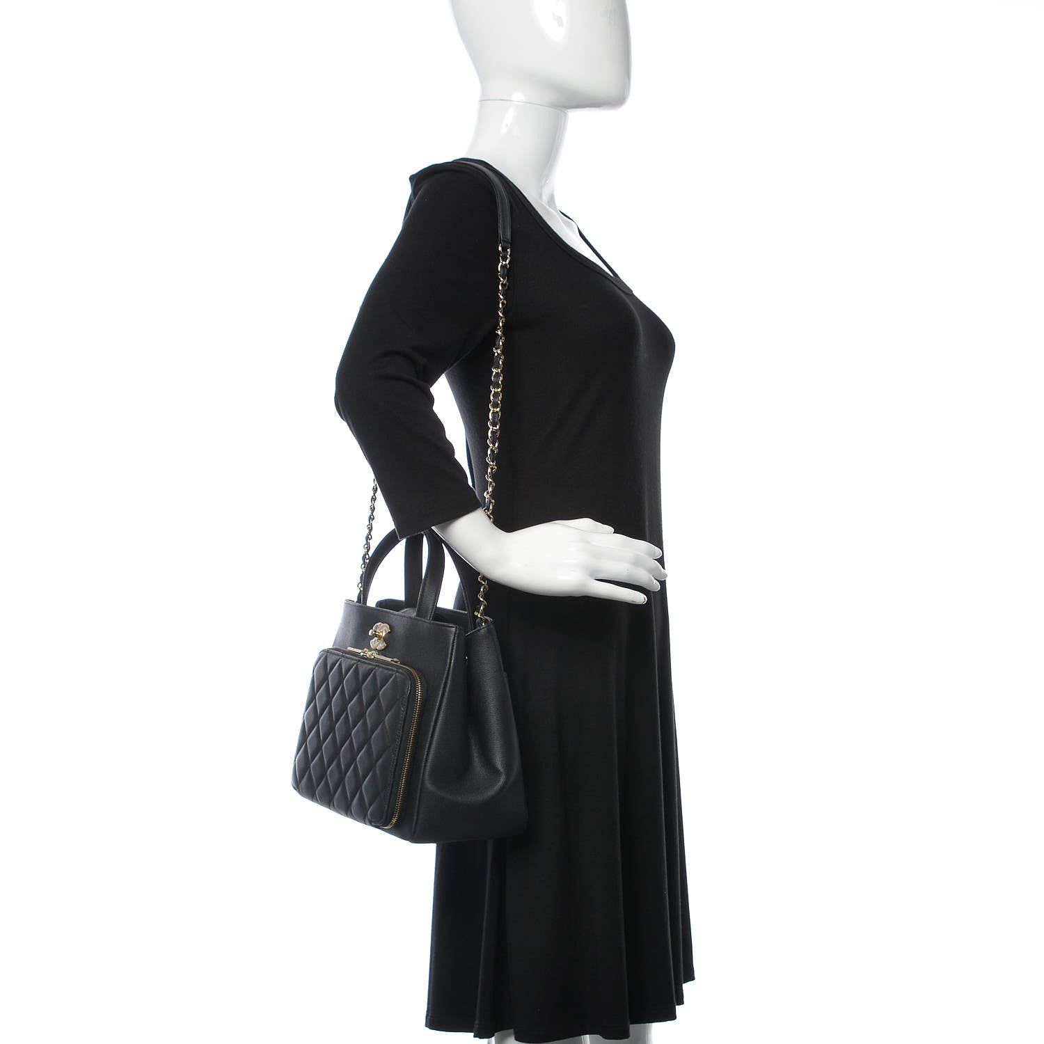 Chanel Caviar Quilted Small Business Affinity Shopping Bag Black 2 of 10