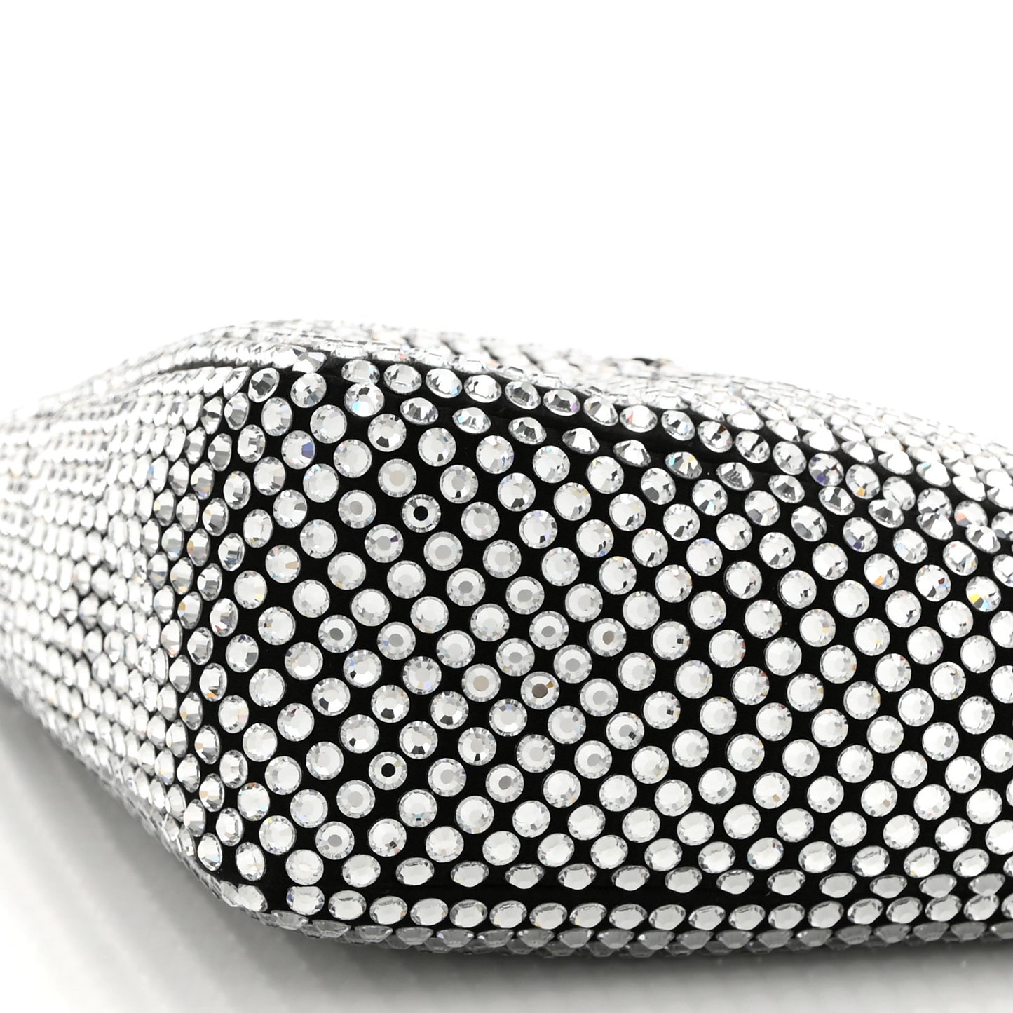 Satin Crystal Triangle Pouch Cristal