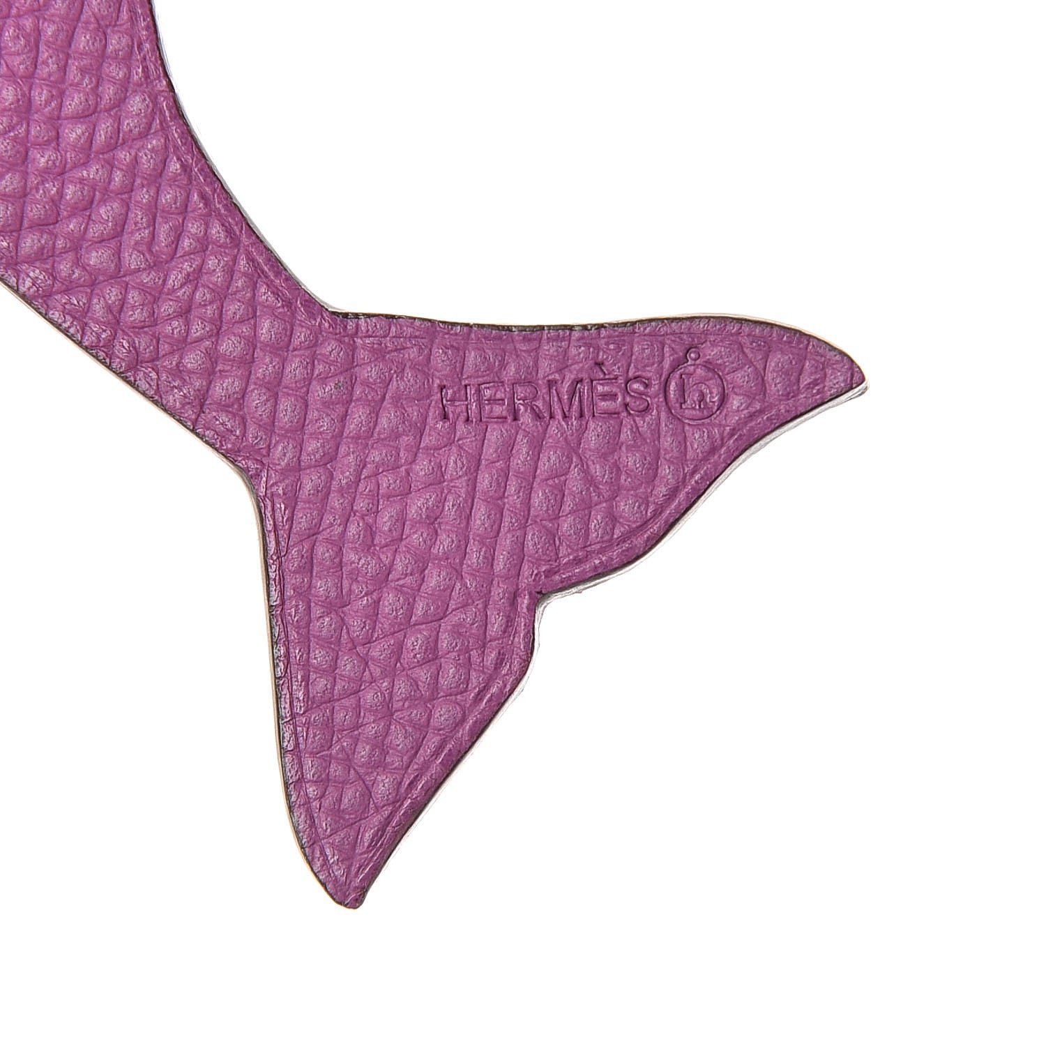 Hermes Togo Epsom Petit H Dolphin Bag Charm Anemone Gris Perle 3 of 4