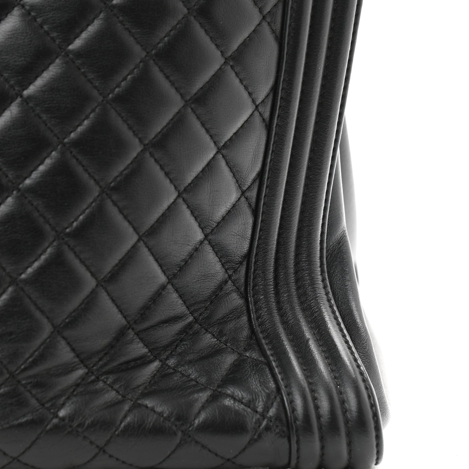 Chanel Calfskin Quilted Boy Shopping Tote Black 11 of 11