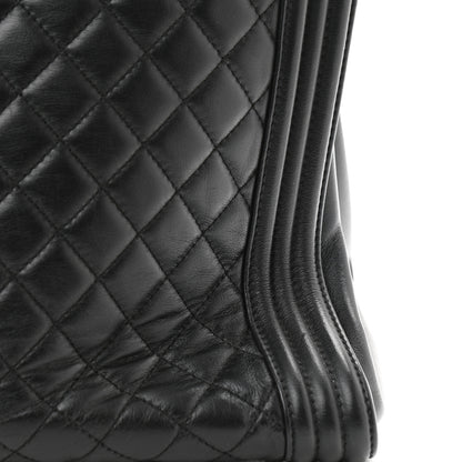 Chanel Calfskin Quilted Boy Shopping Tote Black 11 of 11