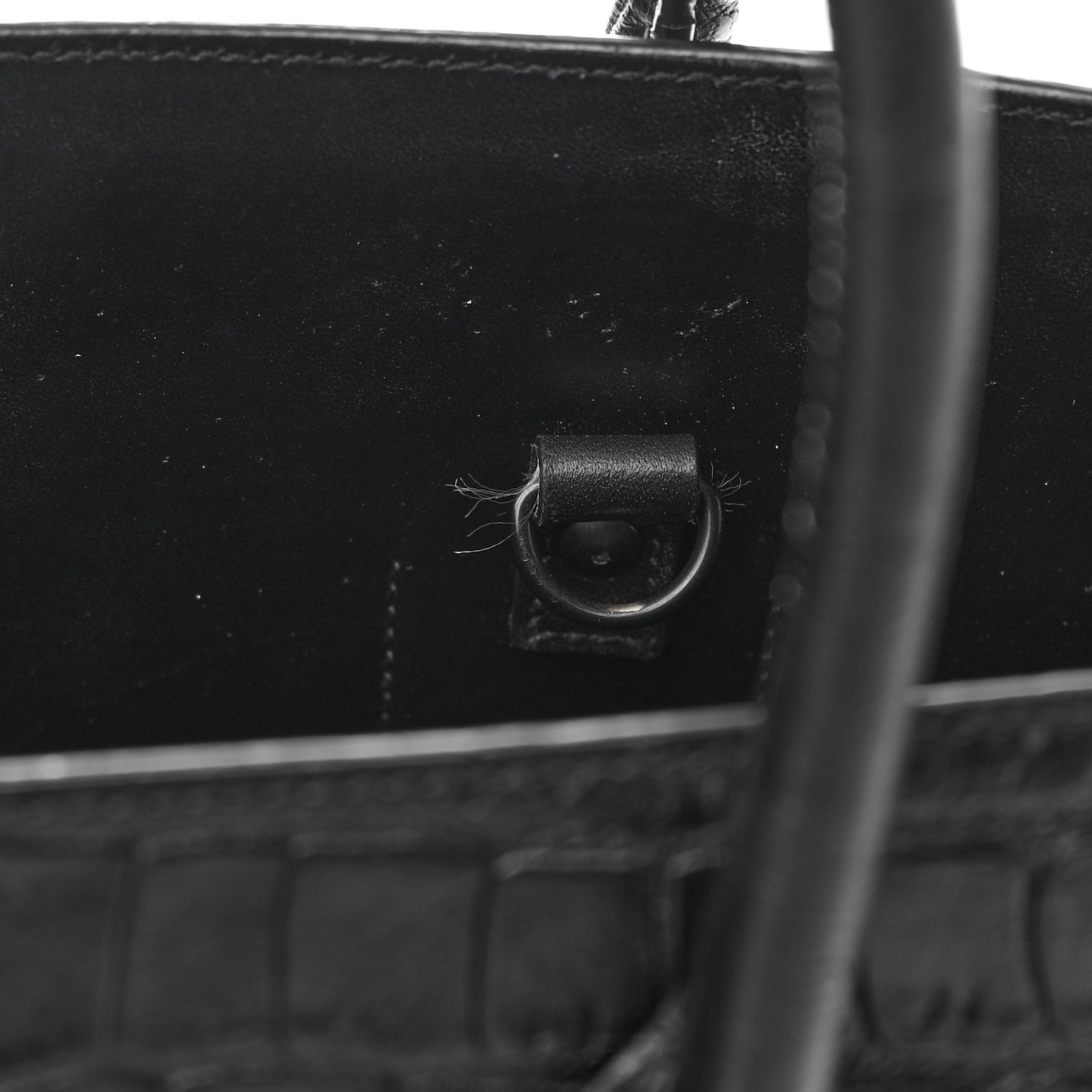 Calfskin Crocodile Embossed Large Sac De Jour Carryall Black