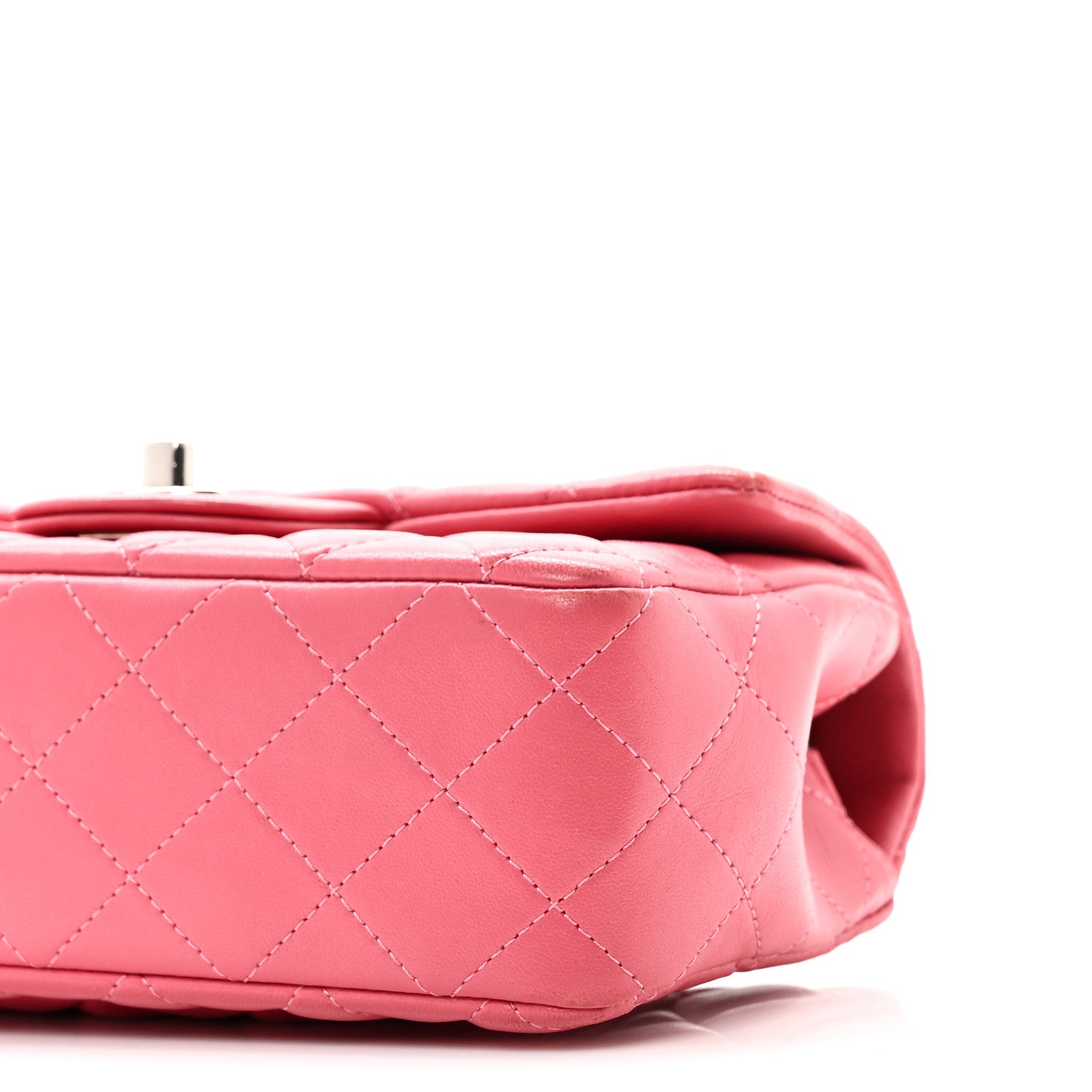 Chanel Lambskin Quilted Mini Rectangular Flap Pink 10 of 10