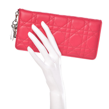 Christian Dior Lambskin Cannage Rendezvous Wallet Fuchsia 2 of 7