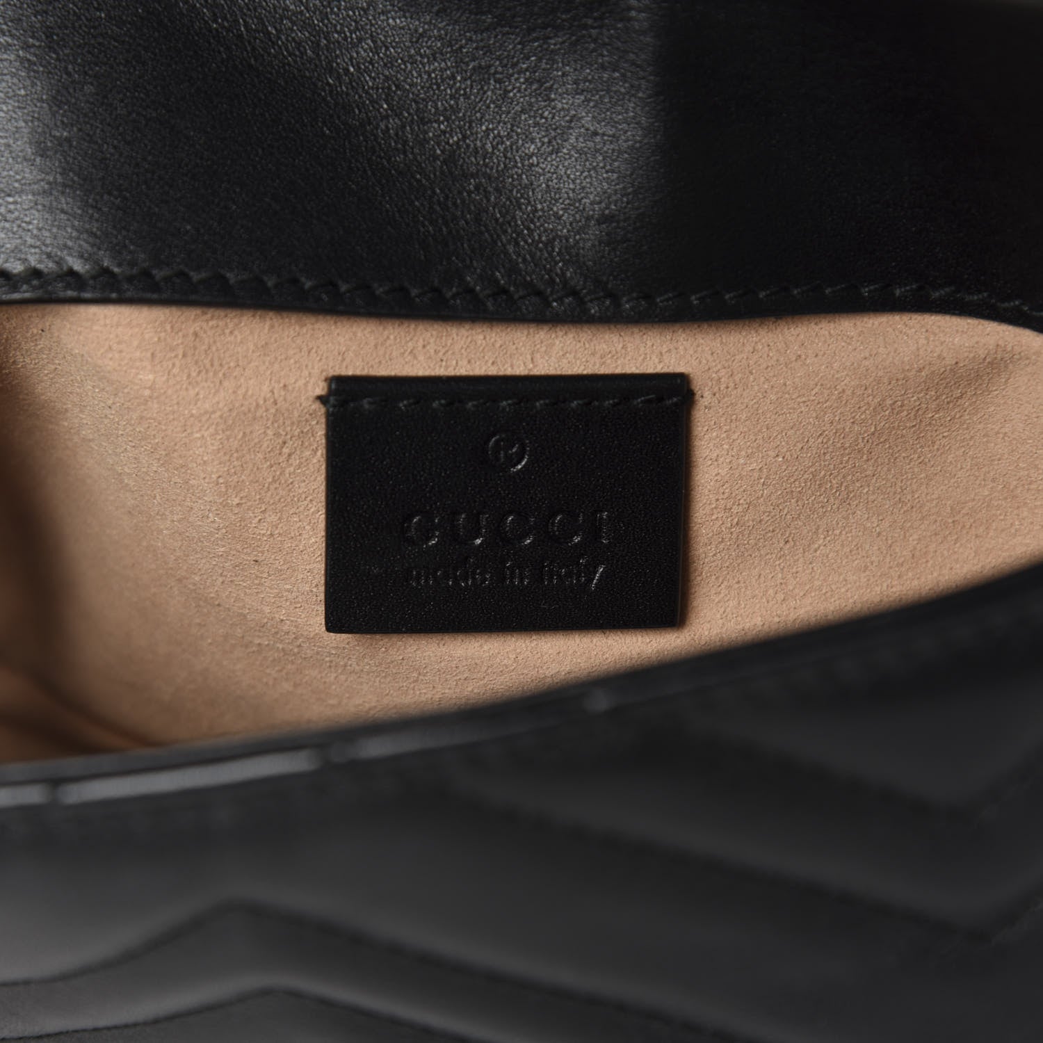 Gucci Calfskin Matelasse Super Mini GG Marmont Shoulder Bag Black 10 of 13