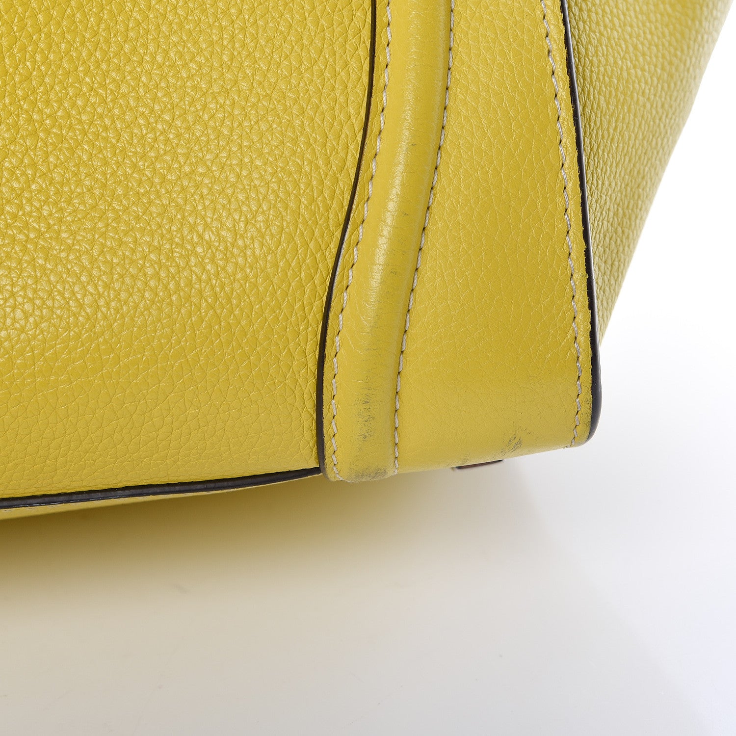 Celine Drummed Calfskin Mini Luggage Citron 19 of 26