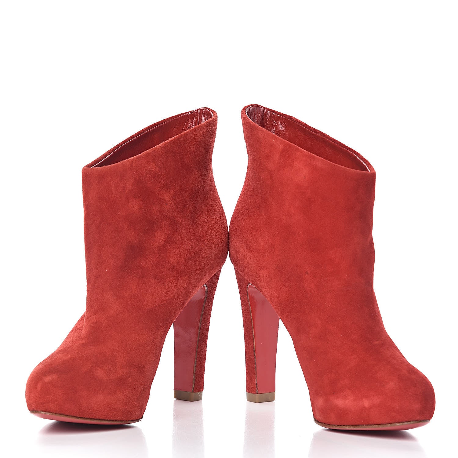 Christian Louboutin Veau Velours Ankle Boots 35.5 Carmin 12 of 12