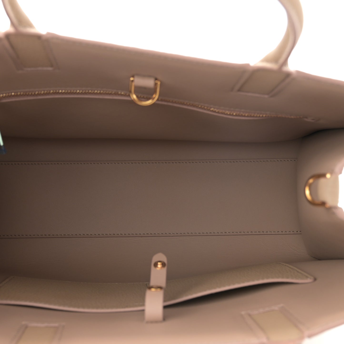 Grained Calfskin Small Frances Tote Oat Beige