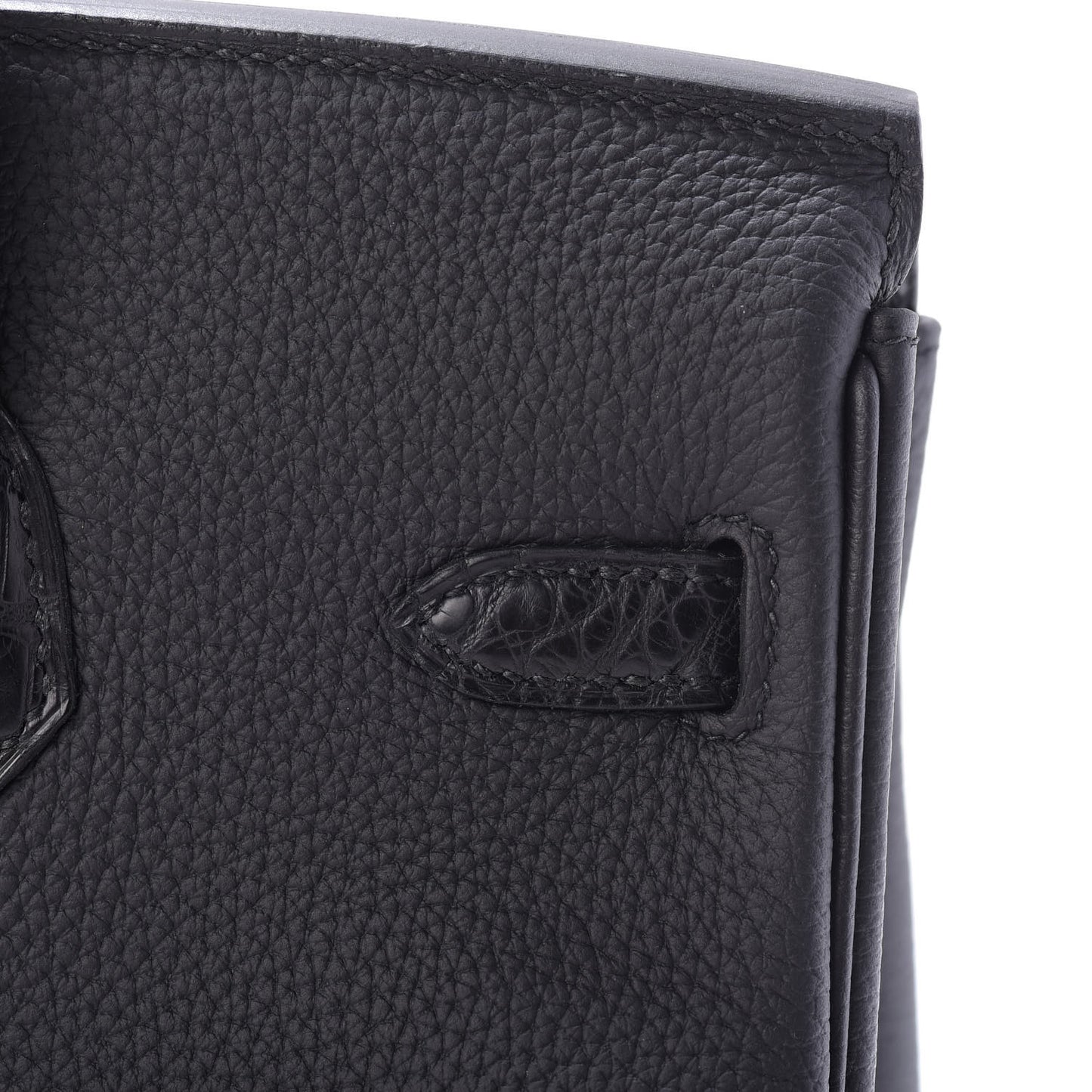 Togo Matte Alligator Birkin Touch 25 Black
