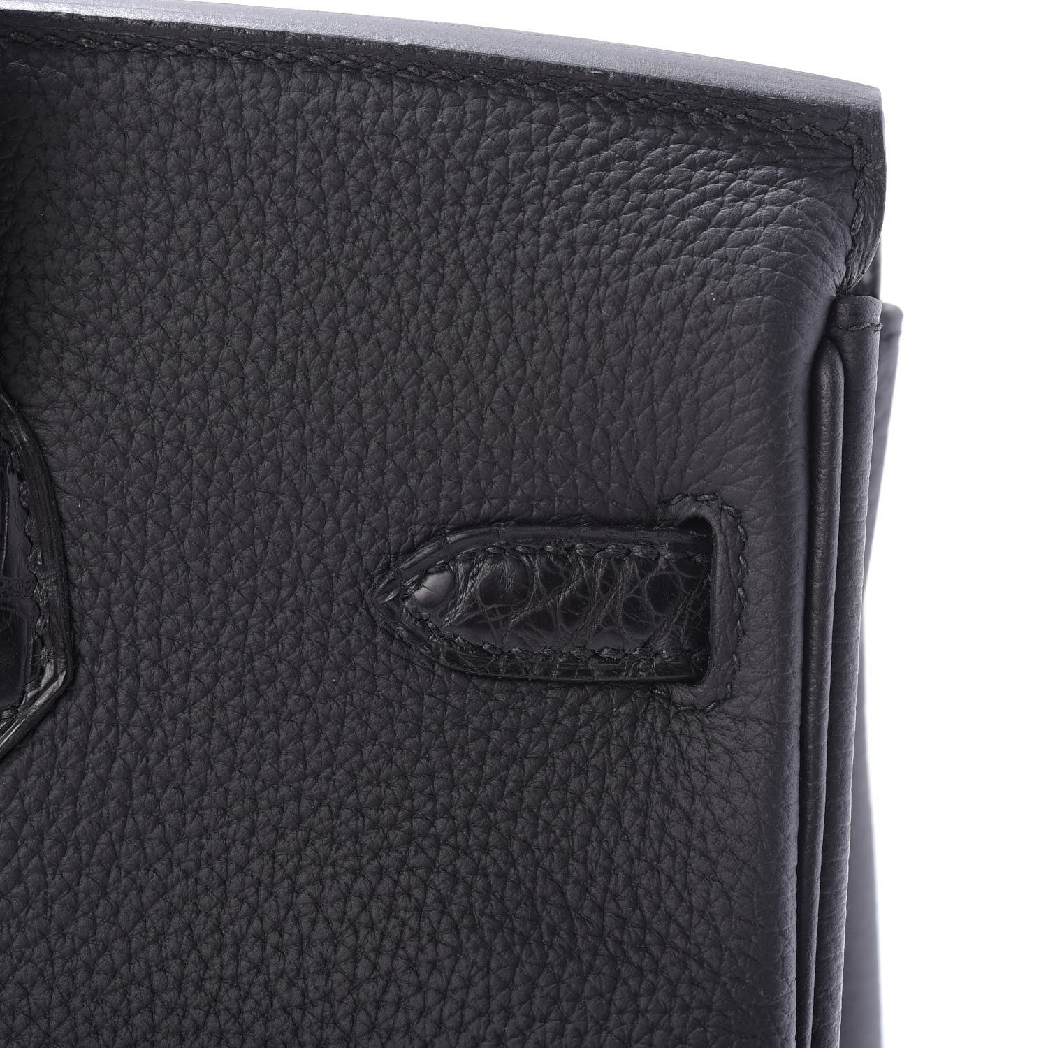 Hermes Togo Matte Alligator Birkin Touch 25 Black 9 of 32