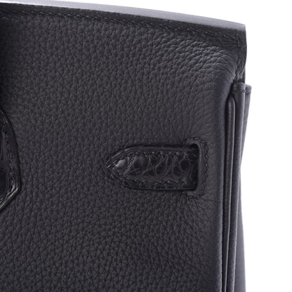 Hermes Togo Matte Alligator Birkin Touch 25 Black 9 of 32
