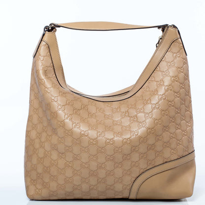 Gucci Guccissima Medium Horsebit Tassel Shoulder Bag Beige 3 of 9