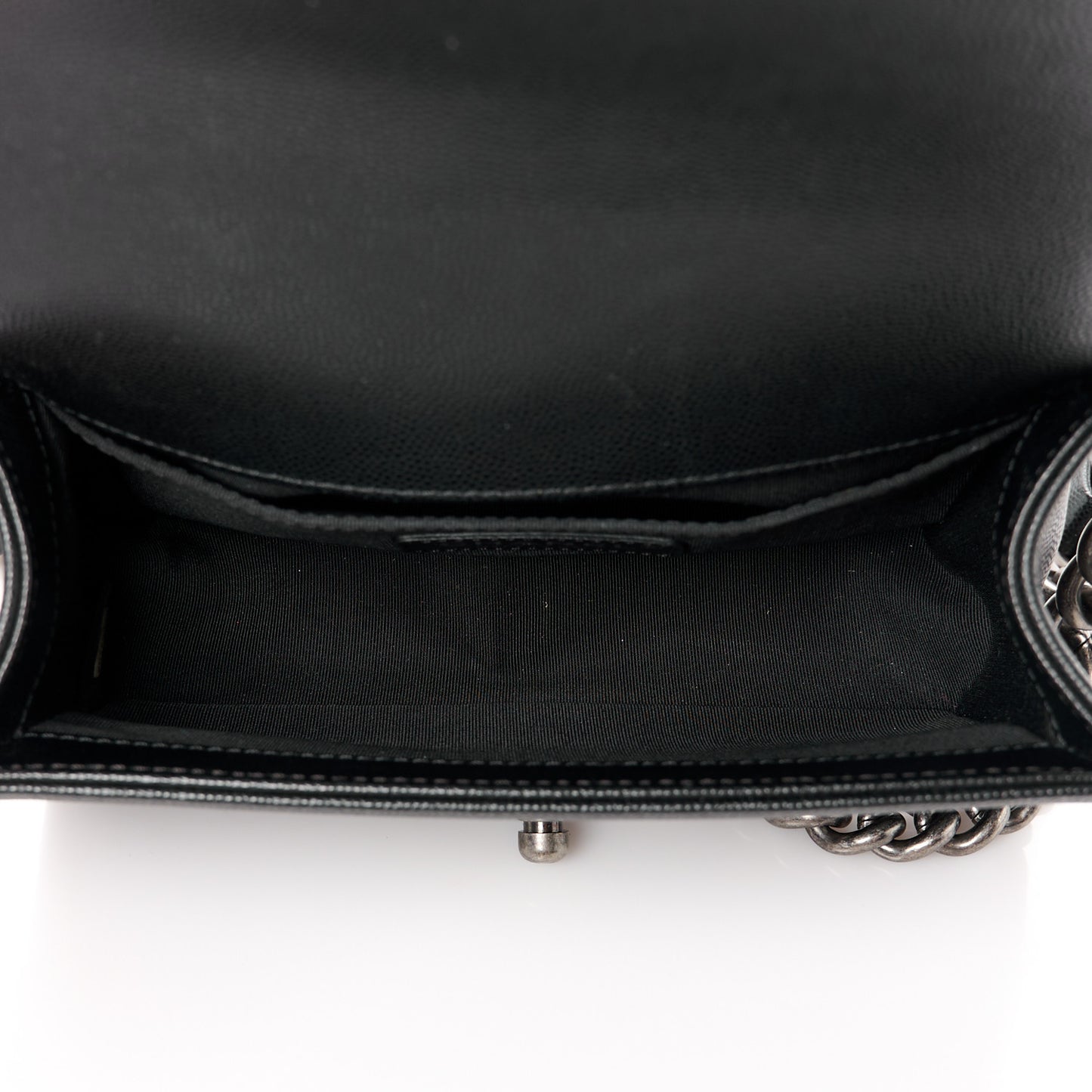 Caviar Quilted Small Boy Flap Black