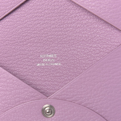 Hermes Chevre Mysore Calvi Card Case Mauve Sylvestre 6 of 8