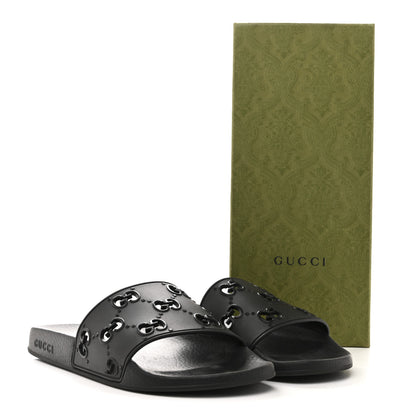 Gucci Rubber GG Monogram Perforated Womens Slide Sandals 40 Black 10 of 10
