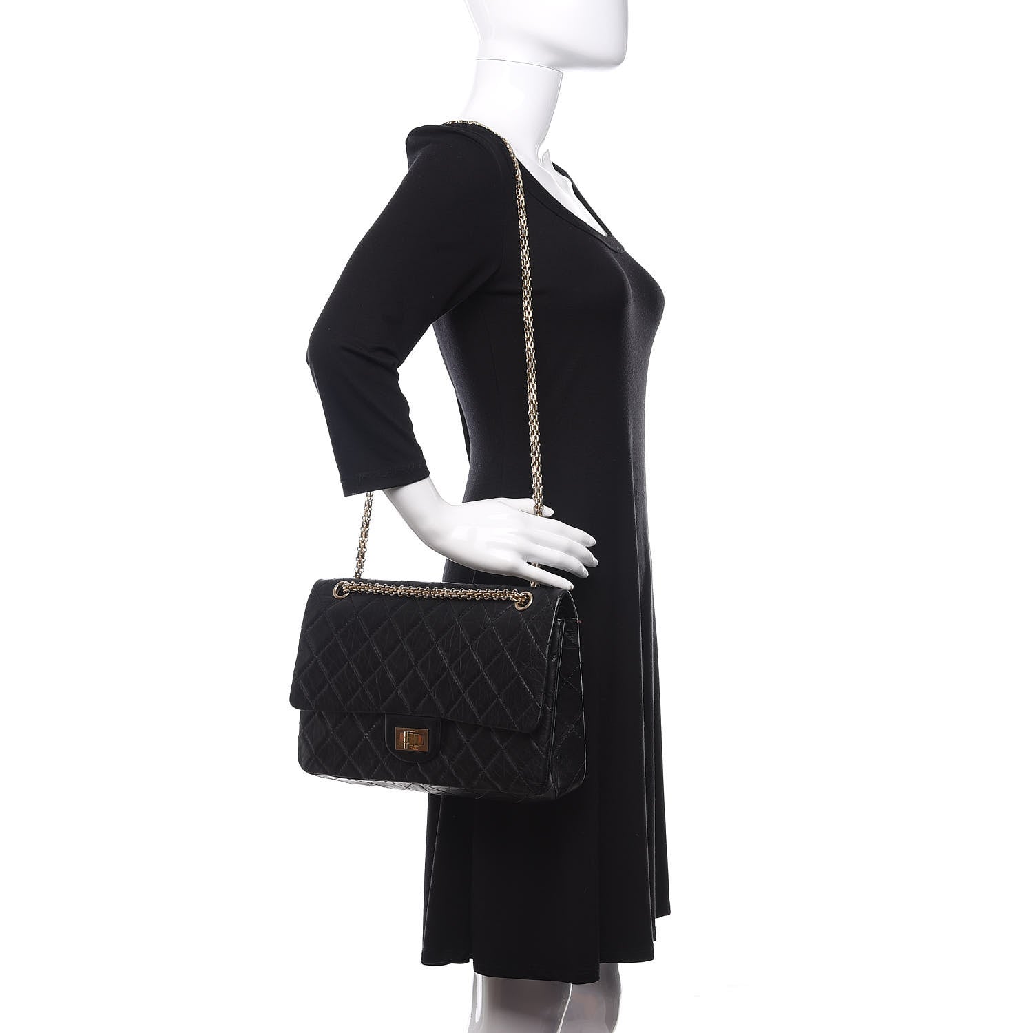 Chanel Aged Calfskin Quilted 2.55 Reissue 227 Flap Black 2 of 13