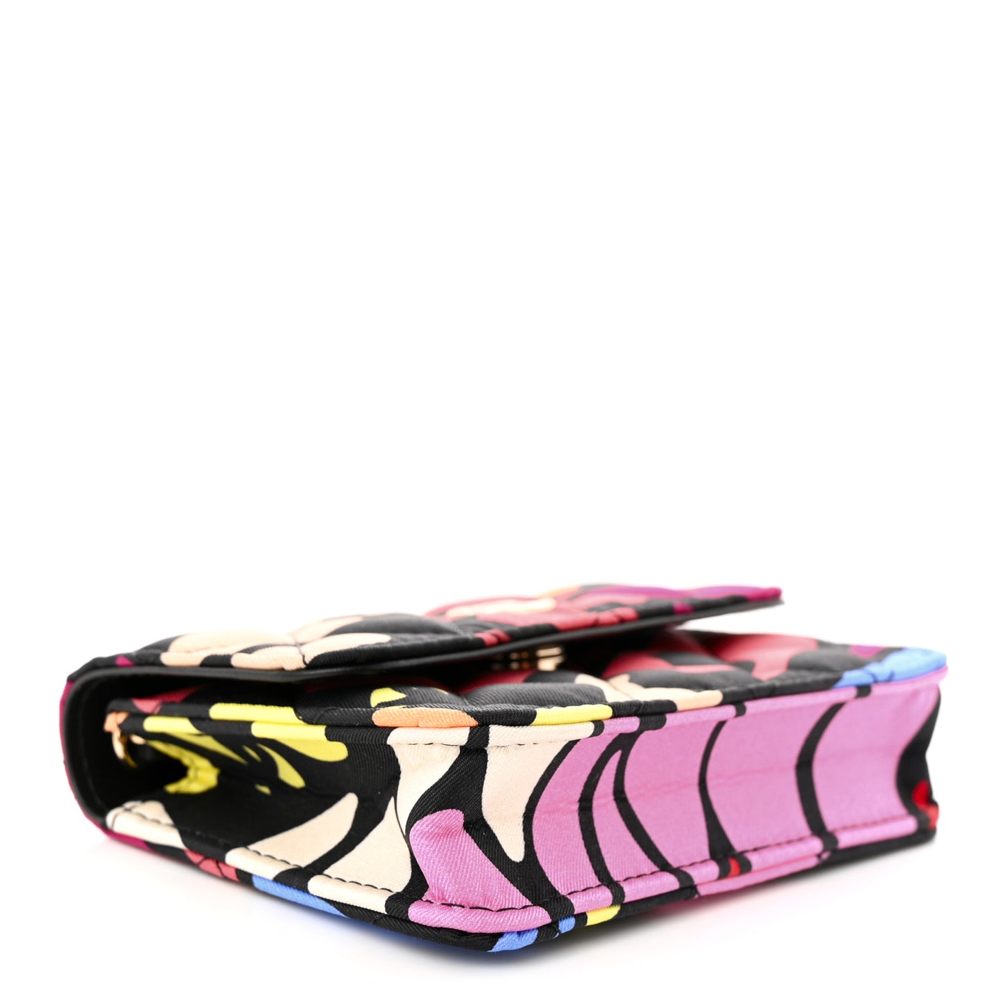 Canvas Printed CC Mini Clutch With Chain Multicolor
