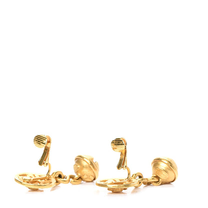 Chanel CC Clip On Drop Earrings Gold 3 of 4