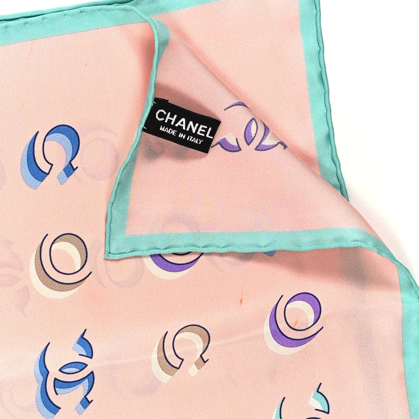Silk CC Square Scarf Pink Multicolor