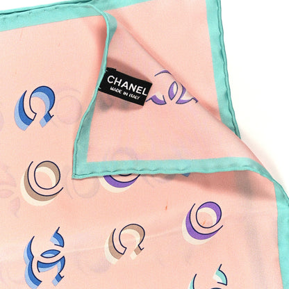 Chanel Silk CC Square Scarf Pink Multicolor 3 of 3