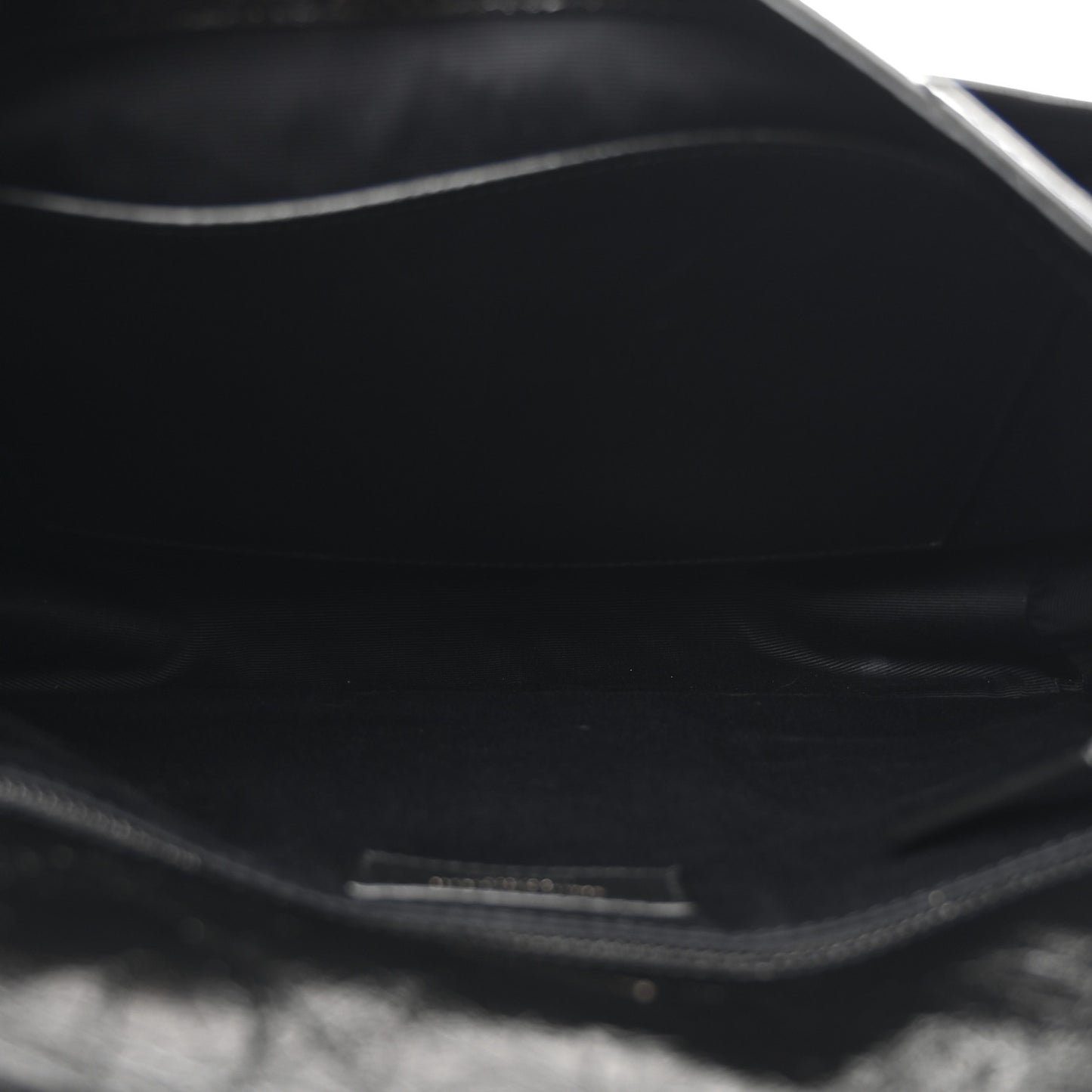 Crinkled Calfskin Matelasse Monogram Medium Niki Chain Satchel Black