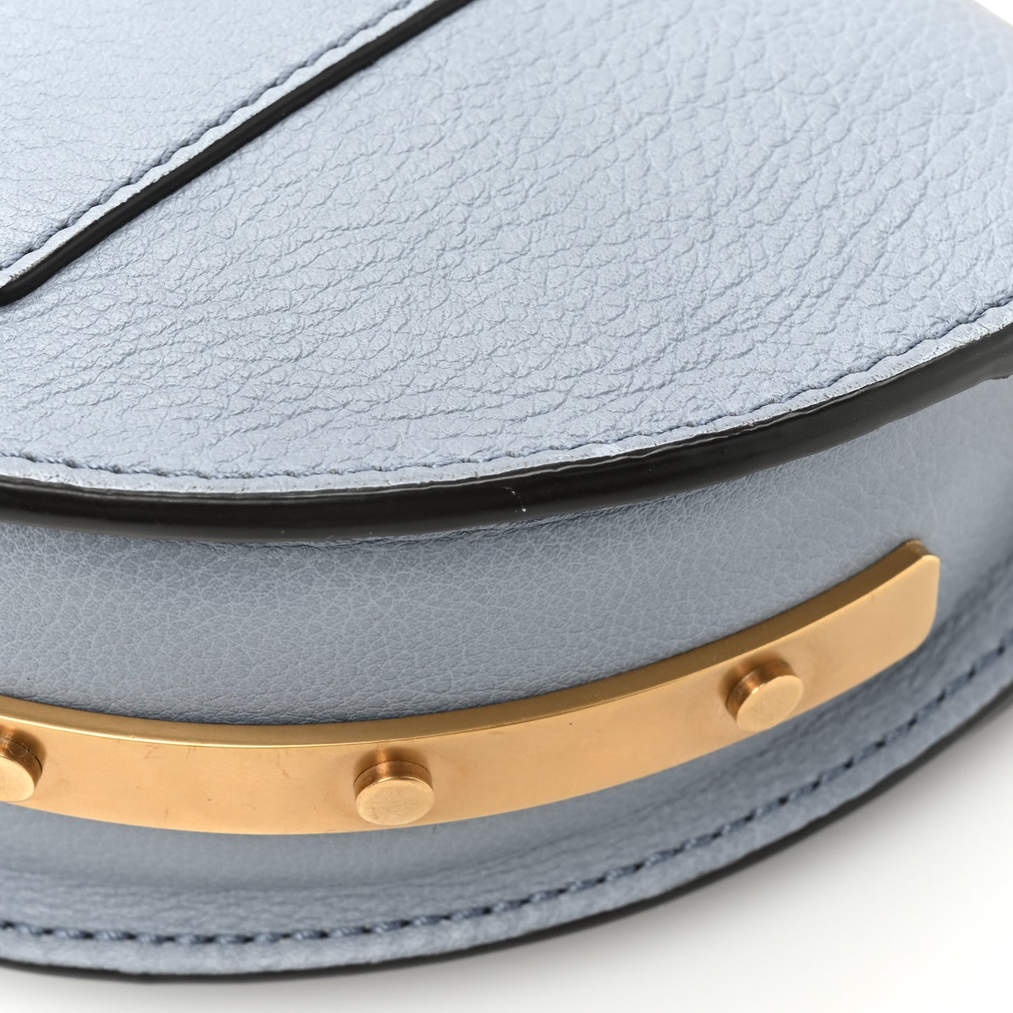 Calfskin Small Nile Bracelet Minaudiere Bag Washed Blue