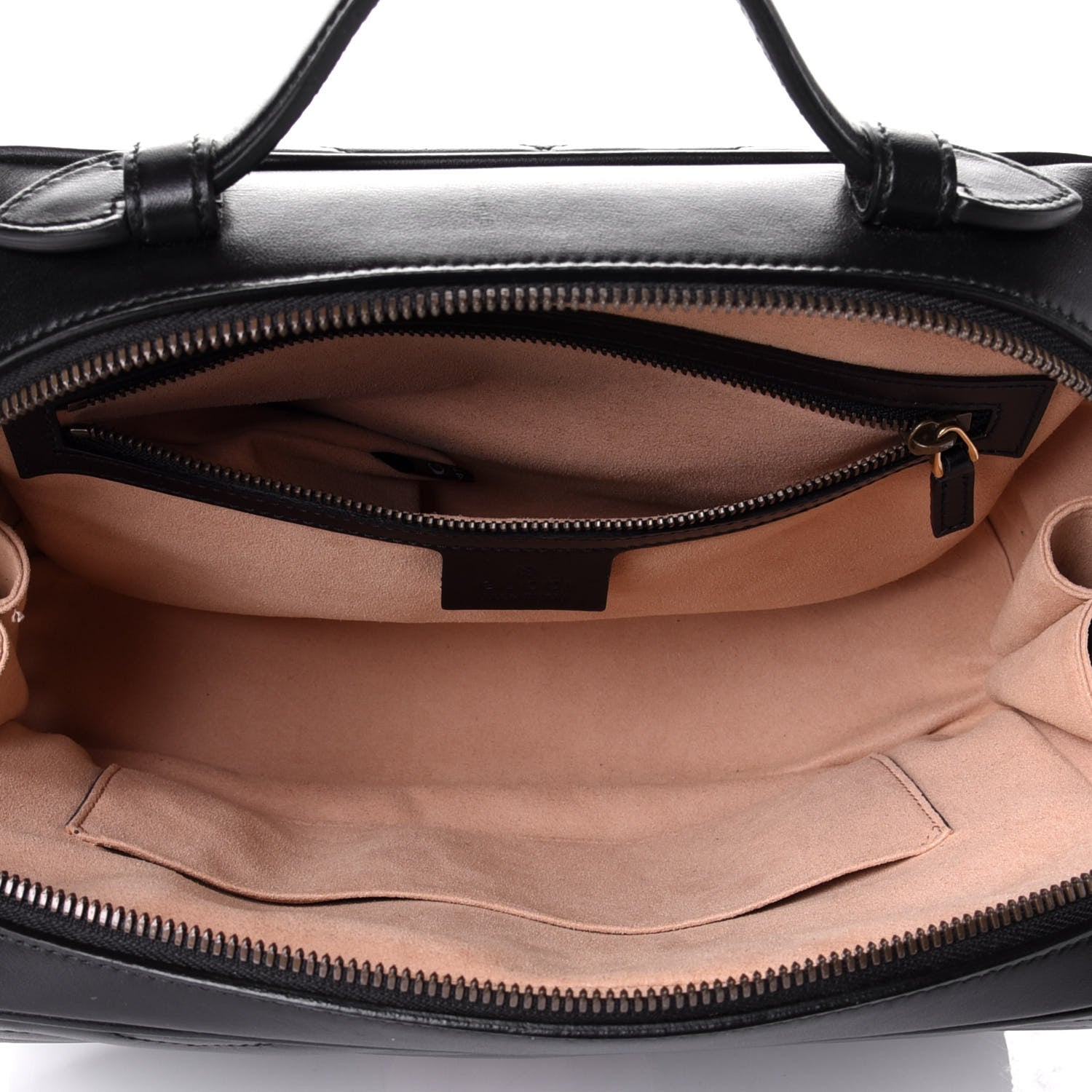 Gucci Calfskin Matelasse Sylvie Web Small GG Marmont Top Handle Shoulder Bag Black 6 of 11