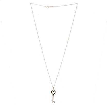 Tiffany 18K Yellow Gold Mini Heart Key Pendant Necklace 3 of 8