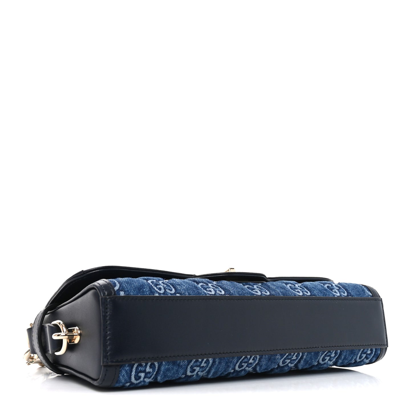 GG Monogram Denim Small Luce Shoulder Bag Blue