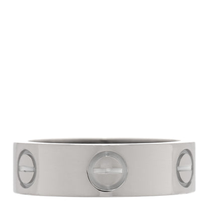 Cartier 18K White Gold 5.5mm LOVE Ring 51 5.75 1 of 4