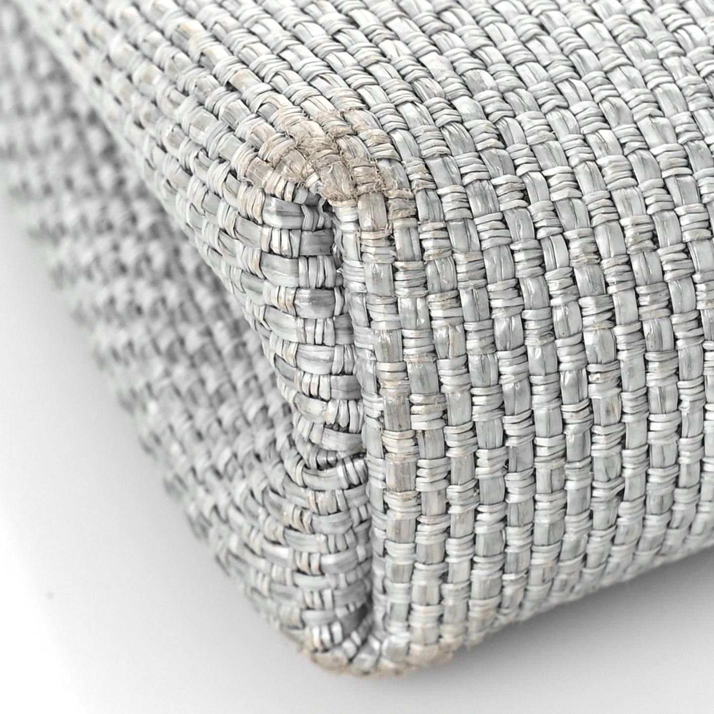 Woven Straw Raffia Deauville Cosmetic Pouch Grey