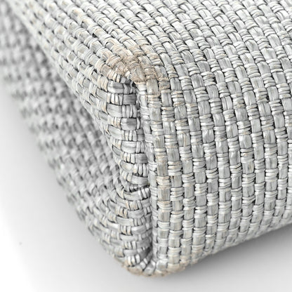 Chanel Woven Straw Raffia Deauville Cosmetic Pouch Grey 8 of 11