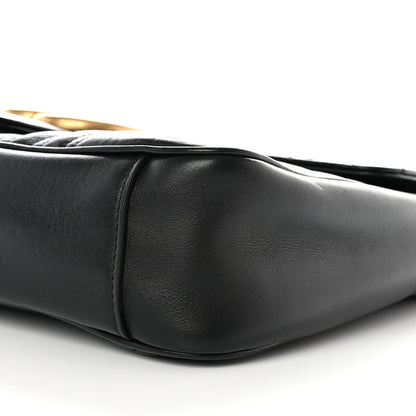Gucci Calfskin Matelasse Medium GG Marmont Shoulder Bag Black 11 of 12